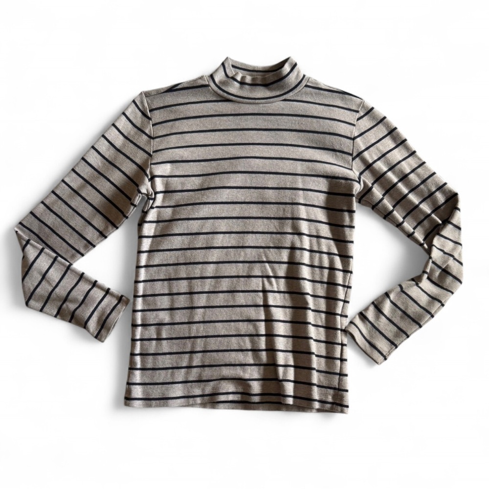 Striped MUJI mock neck shirt